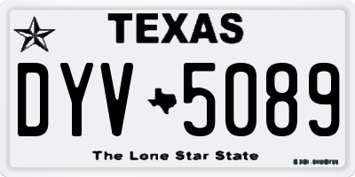 TX license plate DYV5089