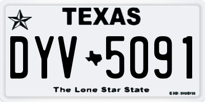 TX license plate DYV5091