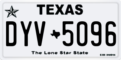 TX license plate DYV5096
