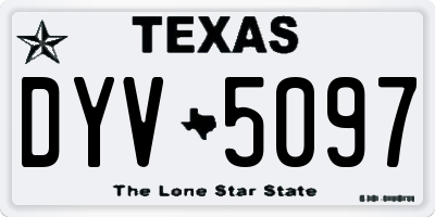 TX license plate DYV5097