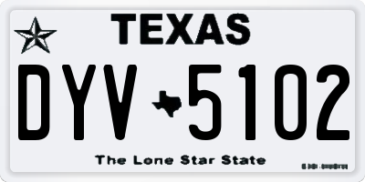 TX license plate DYV5102