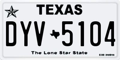 TX license plate DYV5104