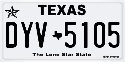 TX license plate DYV5105