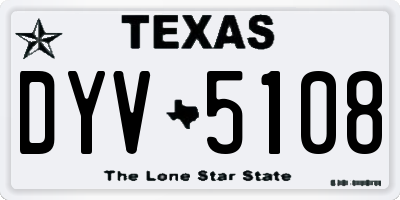 TX license plate DYV5108