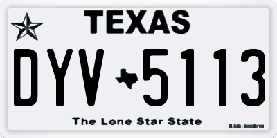 TX license plate DYV5113