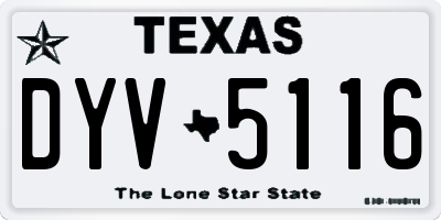 TX license plate DYV5116