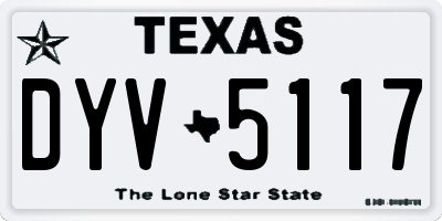 TX license plate DYV5117