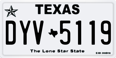 TX license plate DYV5119