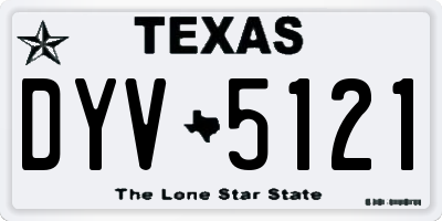 TX license plate DYV5121