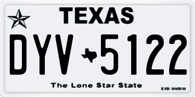 TX license plate DYV5122