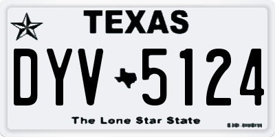 TX license plate DYV5124