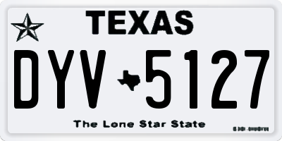 TX license plate DYV5127
