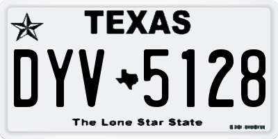 TX license plate DYV5128