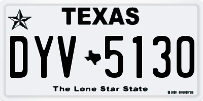 TX license plate DYV5130