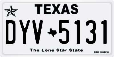 TX license plate DYV5131