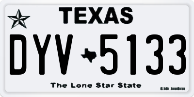 TX license plate DYV5133