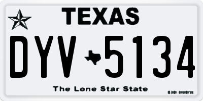 TX license plate DYV5134