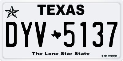 TX license plate DYV5137
