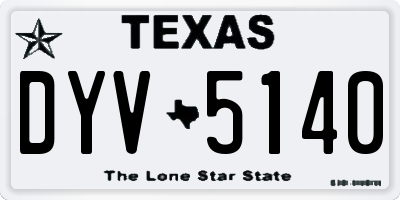 TX license plate DYV5140