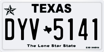 TX license plate DYV5141