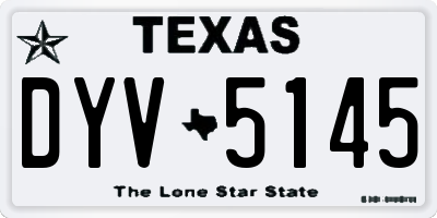 TX license plate DYV5145
