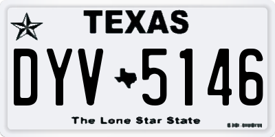 TX license plate DYV5146