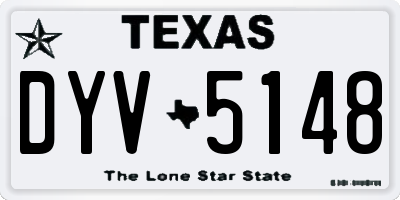 TX license plate DYV5148