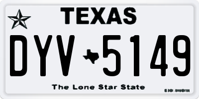 TX license plate DYV5149