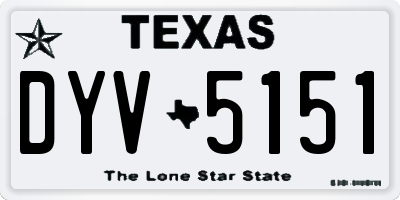 TX license plate DYV5151