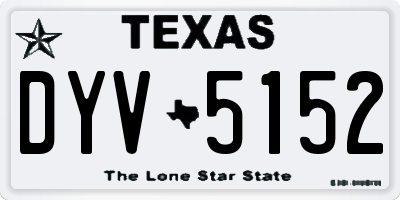 TX license plate DYV5152