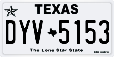 TX license plate DYV5153
