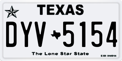 TX license plate DYV5154
