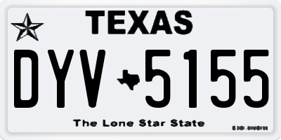 TX license plate DYV5155