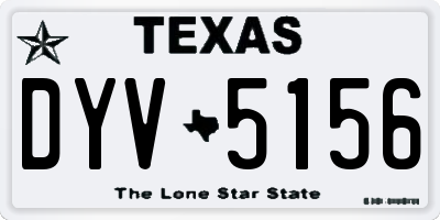 TX license plate DYV5156