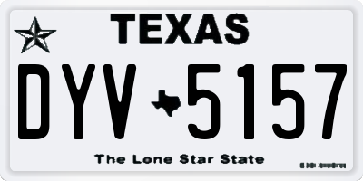 TX license plate DYV5157