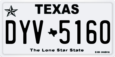 TX license plate DYV5160