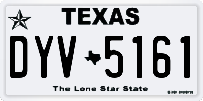 TX license plate DYV5161