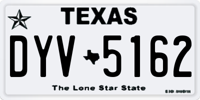 TX license plate DYV5162