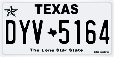 TX license plate DYV5164