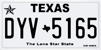TX license plate DYV5165
