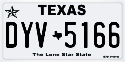 TX license plate DYV5166