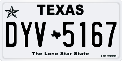 TX license plate DYV5167