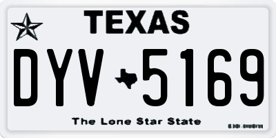 TX license plate DYV5169