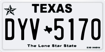 TX license plate DYV5170