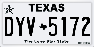 TX license plate DYV5172