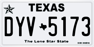 TX license plate DYV5173