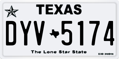 TX license plate DYV5174