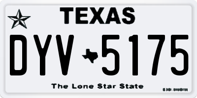 TX license plate DYV5175