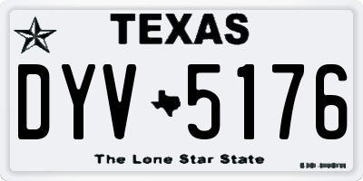 TX license plate DYV5176