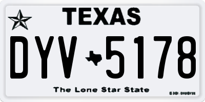 TX license plate DYV5178